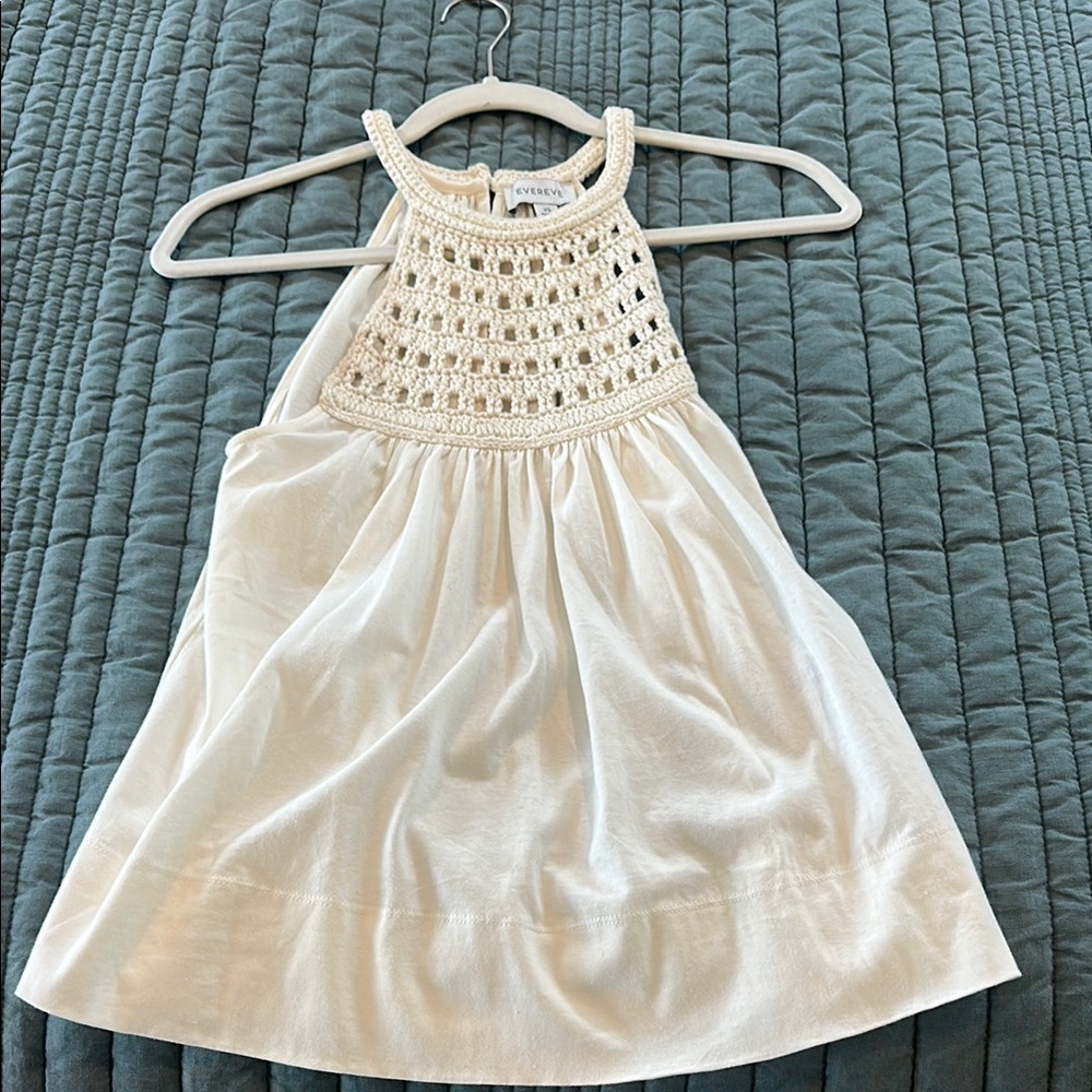 Evereve Cream Crochet Tank Top